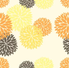 Fototapete Orange florale nahtlose Muster, floraler Hintergrund