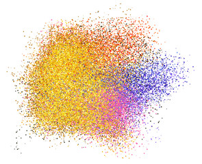 colored soap bubbles isolated on a white background.