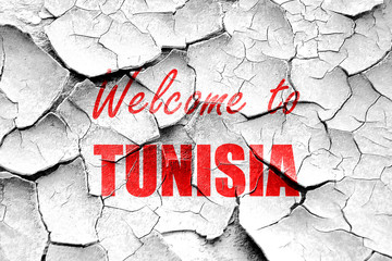 Grunge cracked Welcome to tunisia