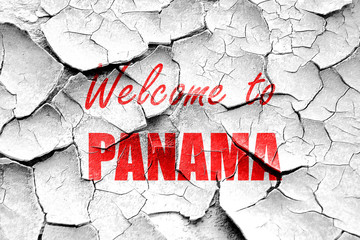Grunge cracked Welcome to panama