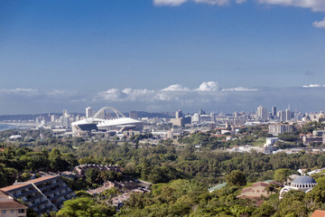 View of suburban and city landscape Durban South Africa - obrazy, fototapety, plakaty
