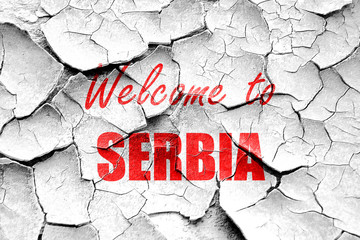 Grunge cracked Welcome to serbia
