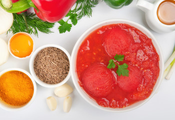 Raw ingredients for cooking delicious and healthy food