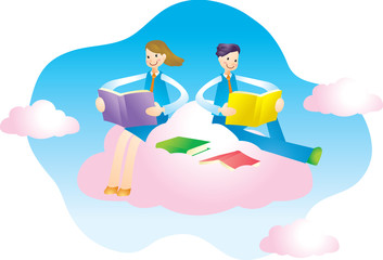 학원 학교 일러스트