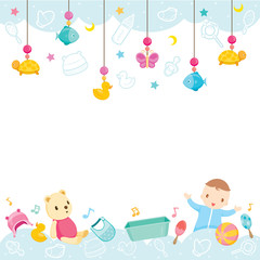 Baby Icons And Objects Background, Baby, Accessories, Frame, Hanging, Background, Border