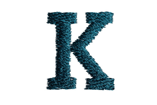 Embroidery Designs alphabet K isolate on white background
