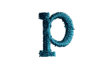 Embroidery Designs alphabet p isolate on white background