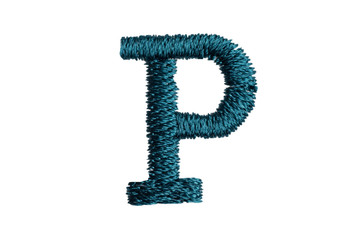 Embroidery Designs alphabet P isolate on white background
