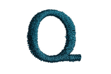 Embroidery Designs alphabet Q isolate on white background