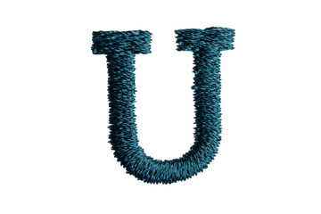 Embroidery Designs alphabet U isolate on white background