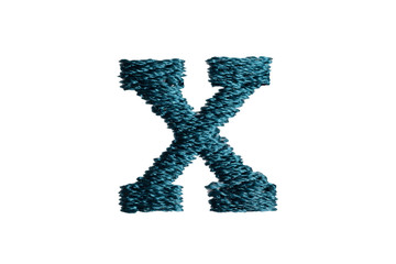 Embroidery Designs alphabet x isolate on white background