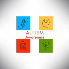 Autism awareness icon abstract illustration