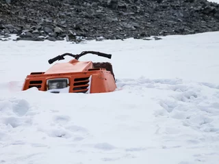 Abwaschbare Fototapete Nördlicher Polarkreis snowmobile