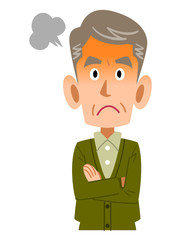 怒る年輩の男性
