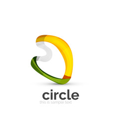 Abstract swirly round logo template