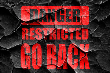 Grunge cracked Go back sign