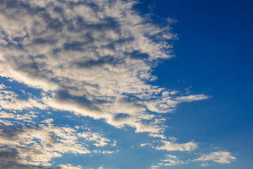 White clouds and the blue sky natural background