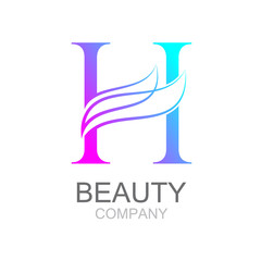 Abstract letter H logo design template with beauty industry and fashion logo.cosmetics business, natural,spa salons. yoga, medicine companies and clinics
