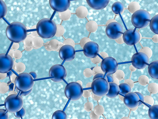 blue molecule structure 