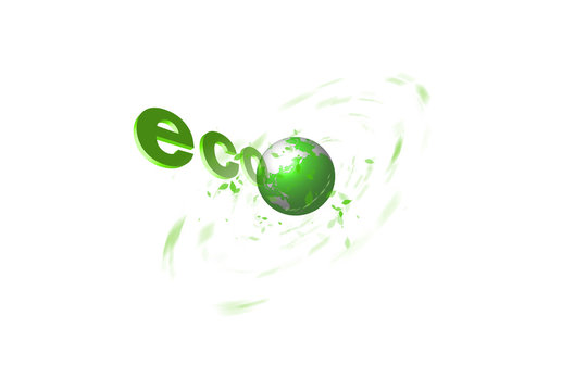 エコと緑の地球と地球環境イメージ