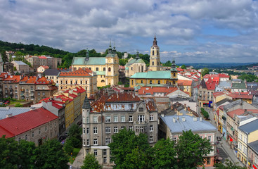 Fototapeta na wymiar Aerial view of Przemysl town center