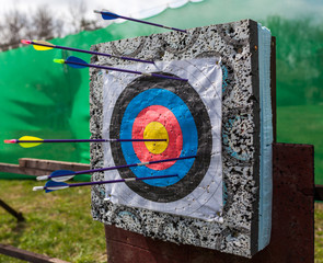 Targets at a bow shooting range