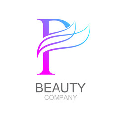 Abstract letter P logo design template with beauty industry and fashion logo.cosmetics business, natural,spa salons. yoga, medicine companies and clinics