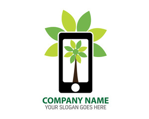 Eco Green Mobile Web Vector Logo Icon Template