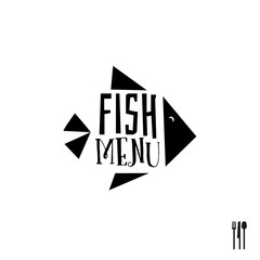 Fish menu with cutlery sign