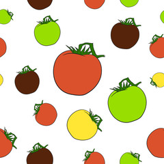 Seamless pattern with tomatoes