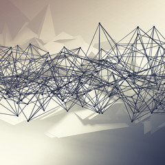 Abstract futuristic polygonal structures 3 d