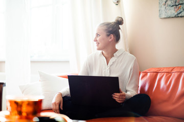 Woman working from home