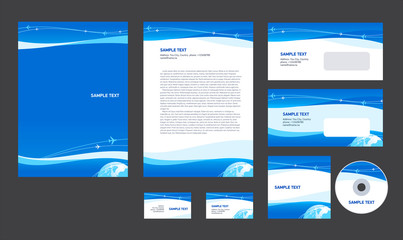 Professional corporate identity layout design template airplane