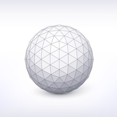 Sphere with triangular faces. Vector illustration