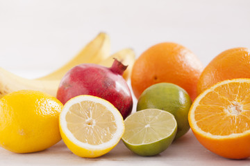 Fototapeta na wymiar Healthy and fresh mixed juice from fruits