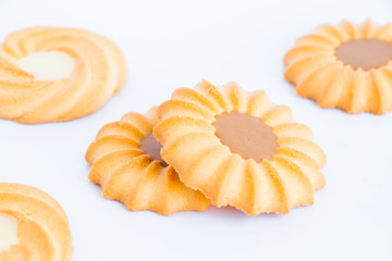 cookies on white background.