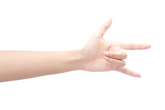 Hand in I love you,Love hand sign,hand language, Isolated on white with clipping path