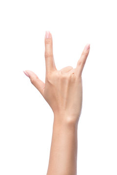 Hand in I love you,Love hand sign,hand language, Isolated on white with clipping path