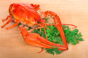 boiled crayfish with herbs