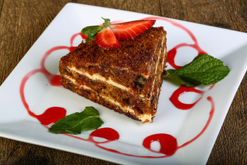 Cake with strawberry