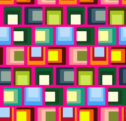 Seamless repeating pattern of colored squares