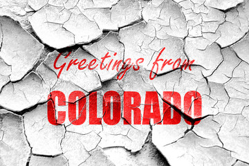 Grunge cracked Greetings from colaroda