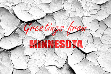 Grunge cracked Greetings from minnesota