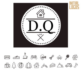 DQ Initial Logo for your startup venture