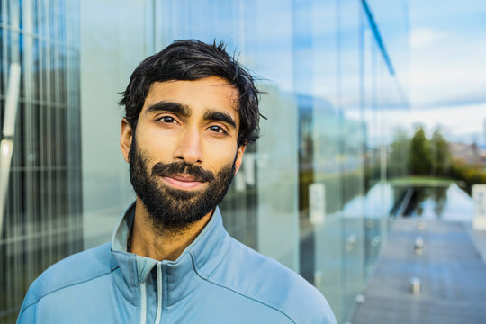 Portrait of smiling Indian man with beard