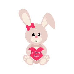 bunny with heart vector