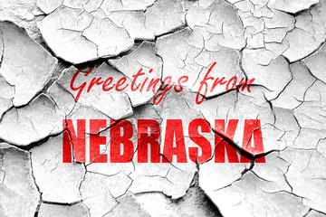 Grunge cracked Greetings from nebraska