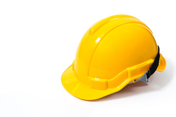Yellow safety helmet on white background. hard hat isolated on white