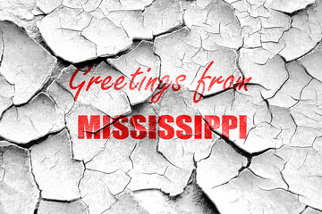 Grunge cracked Greetings from mississippi