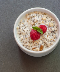 Chia seed pudding with berries